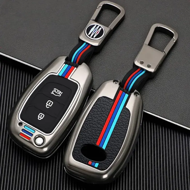 Metalen Sleutelhoesje voor Hyundai grijs B3