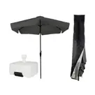 CUHOC Parasol Grijs + Verrijdbare Voet + Hoes