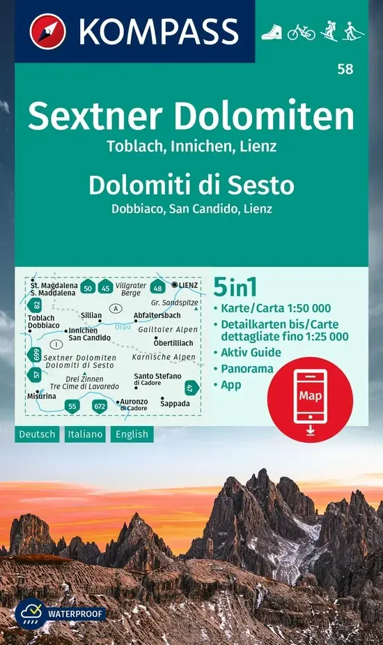 Wandelkaart WK58 Sextner Dolomiten