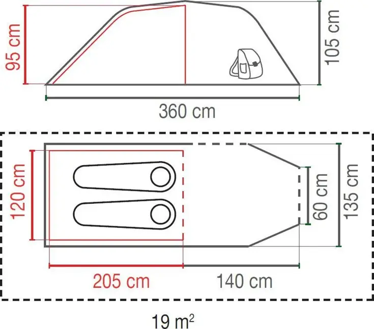 Cortes 2 Tunneltent -2-Persoons