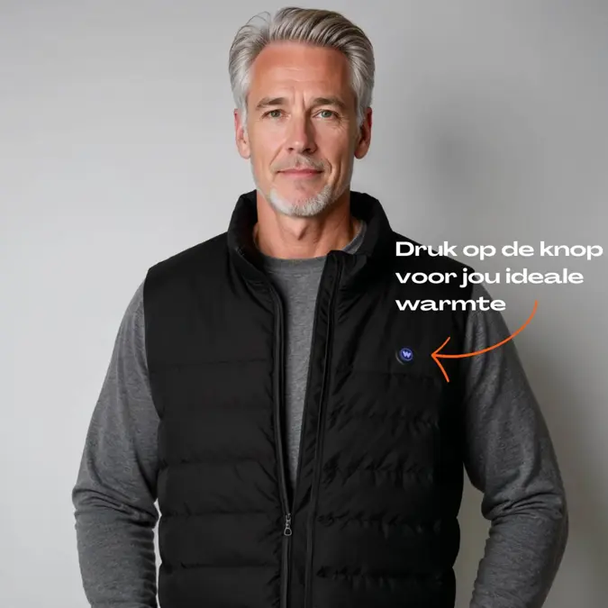 Infrarood verwarmde Bodywarmer Man - Zwart