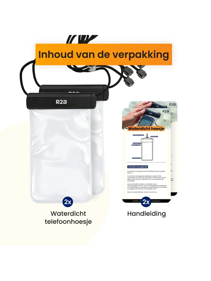 Waterdicht Telefoonhoesje met Koord 2x