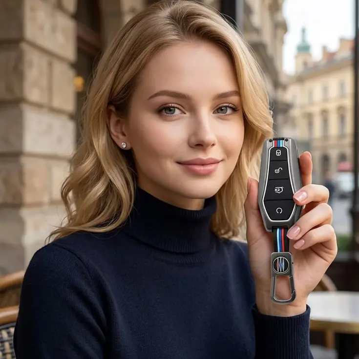 Metalen Sleutelhoesje voor BYD grijs F4