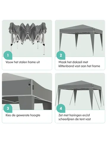Partytent Plus – 3x3 m – Grijs