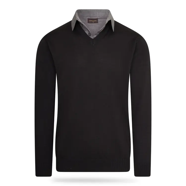 Heren Mock Pullover Cappuccino Italia