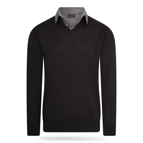 Heren Mock Pullover Cappuccino Italia