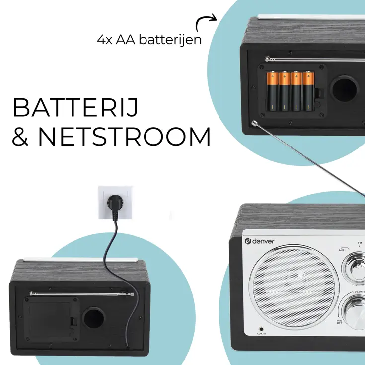 FM radio AUX input Retro design