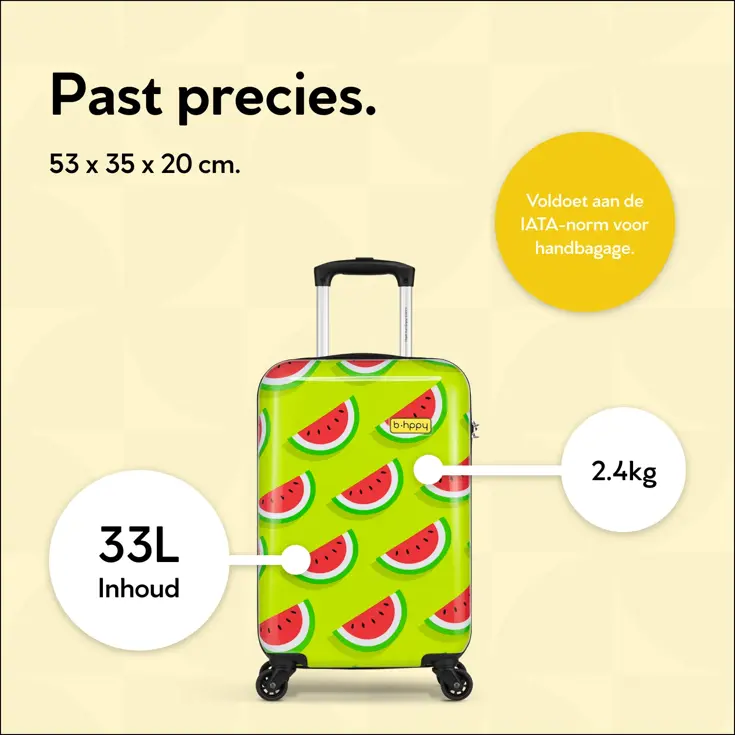Handbagage Koffer met print - 55cm