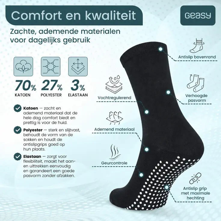 GEASY Antislip Sokken 3 paar - Pure Grip