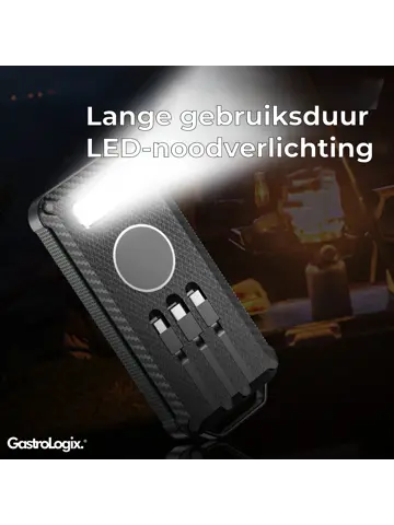 Solar Powerbank Zwart 10.000 mah