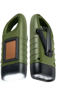 Zaklamp- Solar & Hand Crank - 3 LED