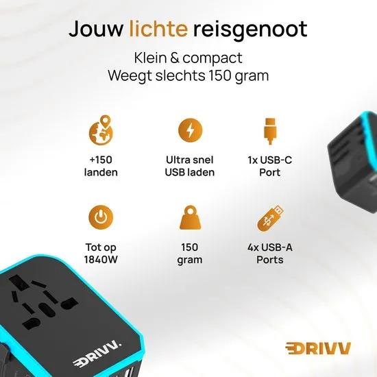 Universele Wereldstekker - Fast Charge | ANWB Webwinkel