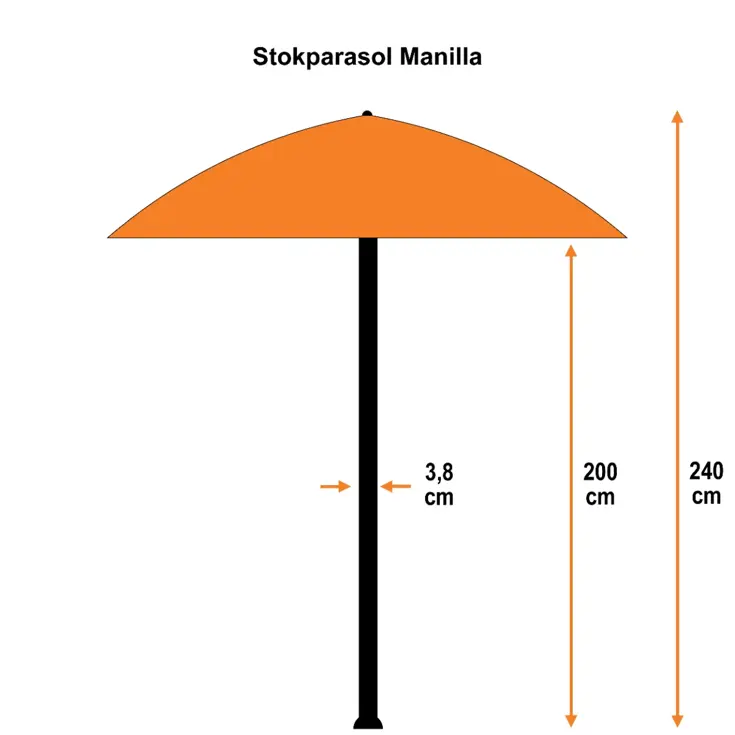 Manilla Ø250 Stokparasol Garden Impressions
