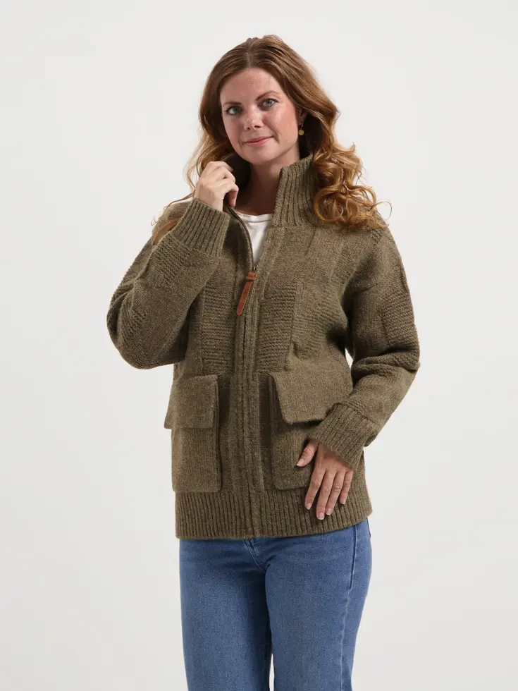 MGO Tamar Dames - Outdoorvest - Grof gebreid