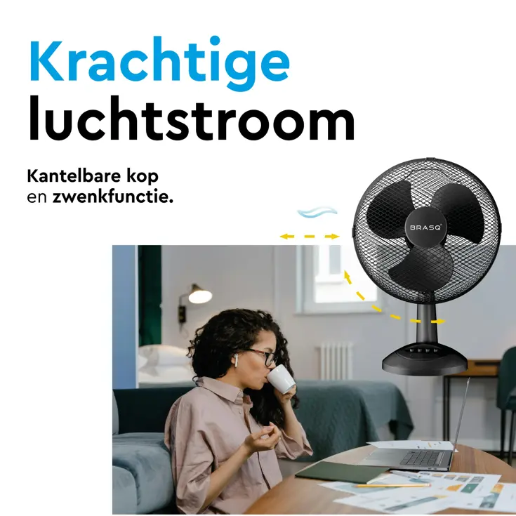 Tafelventilator 30 cm - 3 snelheden - 40 Watt