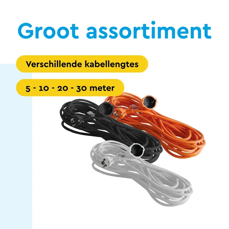 Verlengsnoer 5 m met randaarde voor binnen
