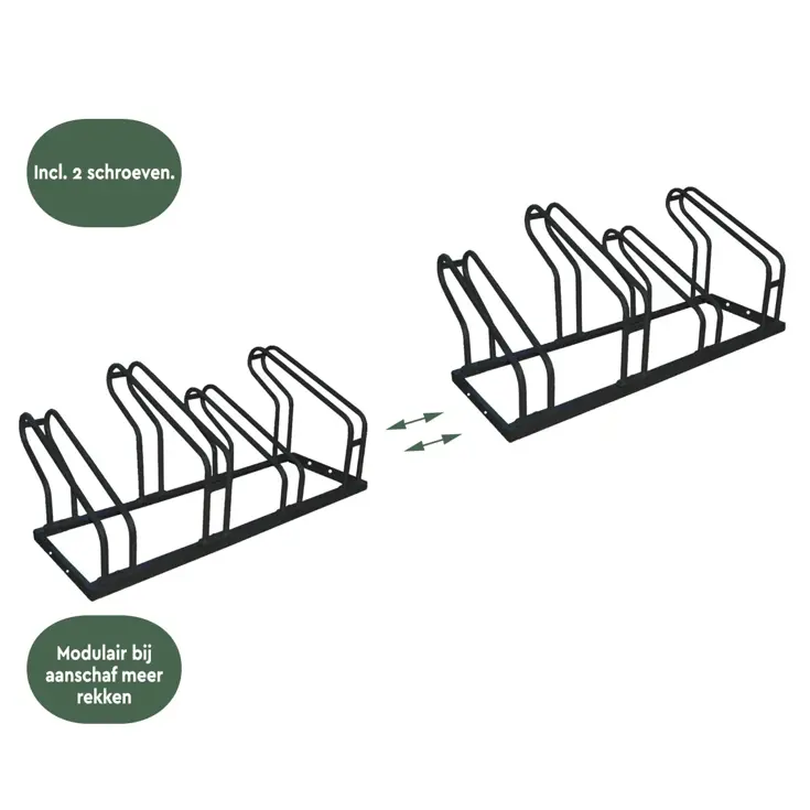 Fietsenrek 4 fietsen – vloerbevestiging - Zwart