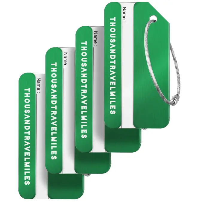 Aluminium Bagagelabel – 4 stuks – Groen