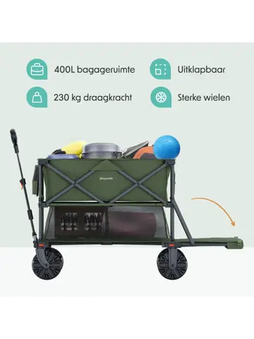 LifeGoods Dubbele Bolderkar – 200KG
