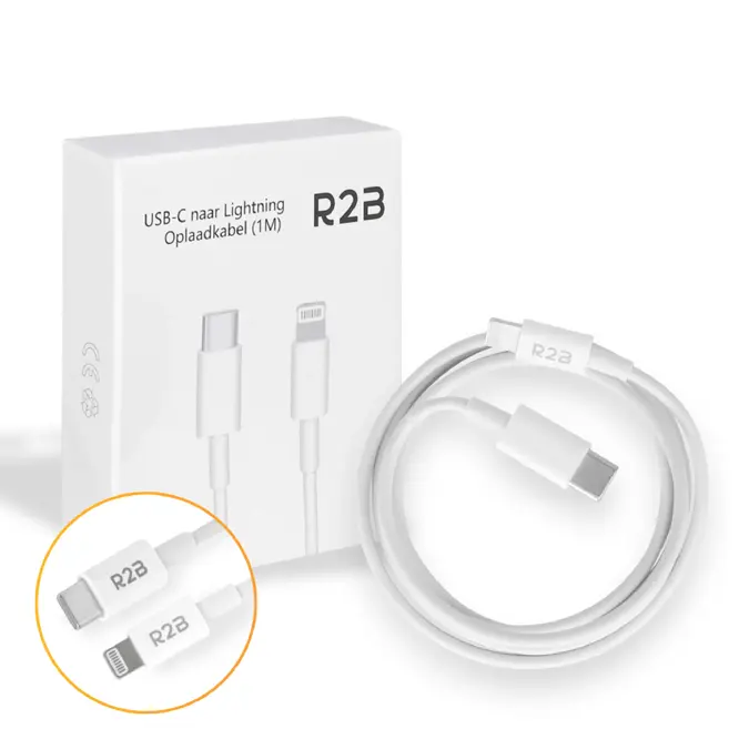 R2B USB-C naar Lightning Kabel - 1 Meter