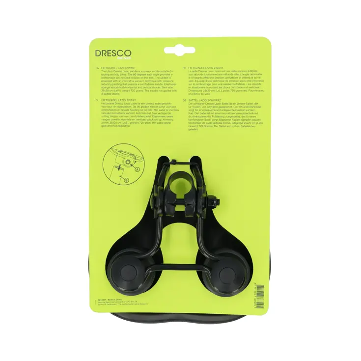 Fietszadel Lazio Zwart Unisex voor Stadsfietsen