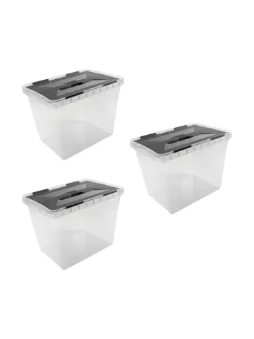 Onyx opbergbox transparant 25L- 3 delig