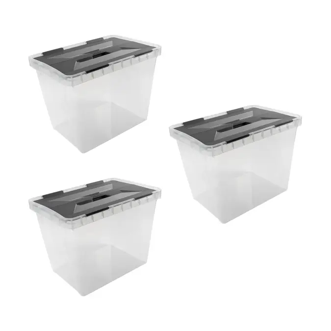 Onyx opbergbox transparant 25L- 3 delig