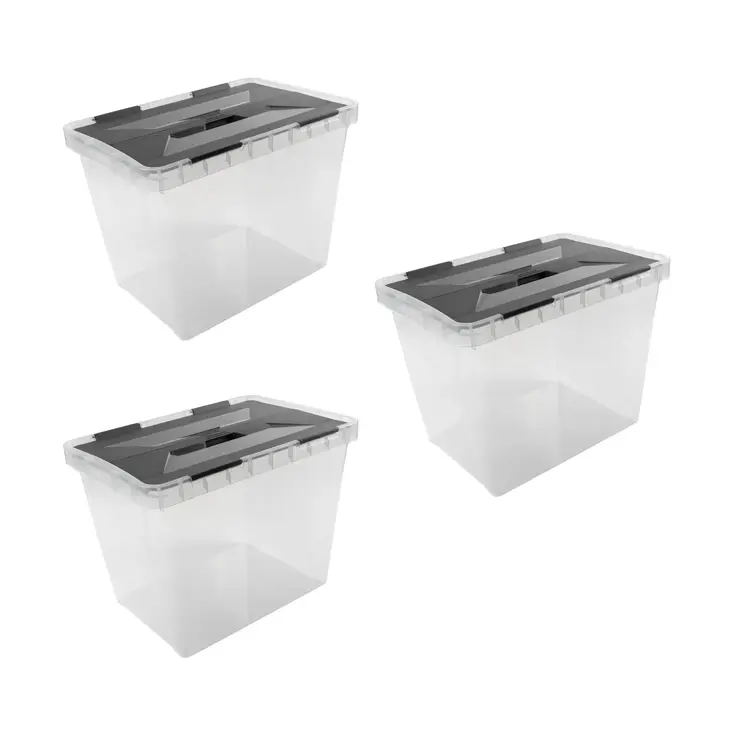 Onyx opbergbox transparant 25L- 3 delig