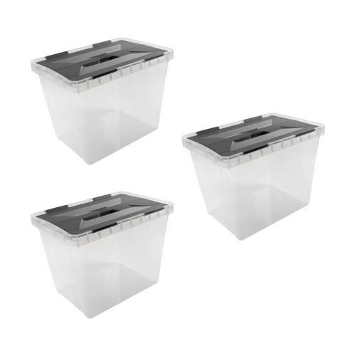 Onyx opbergbox transparant 25L- 3 delig