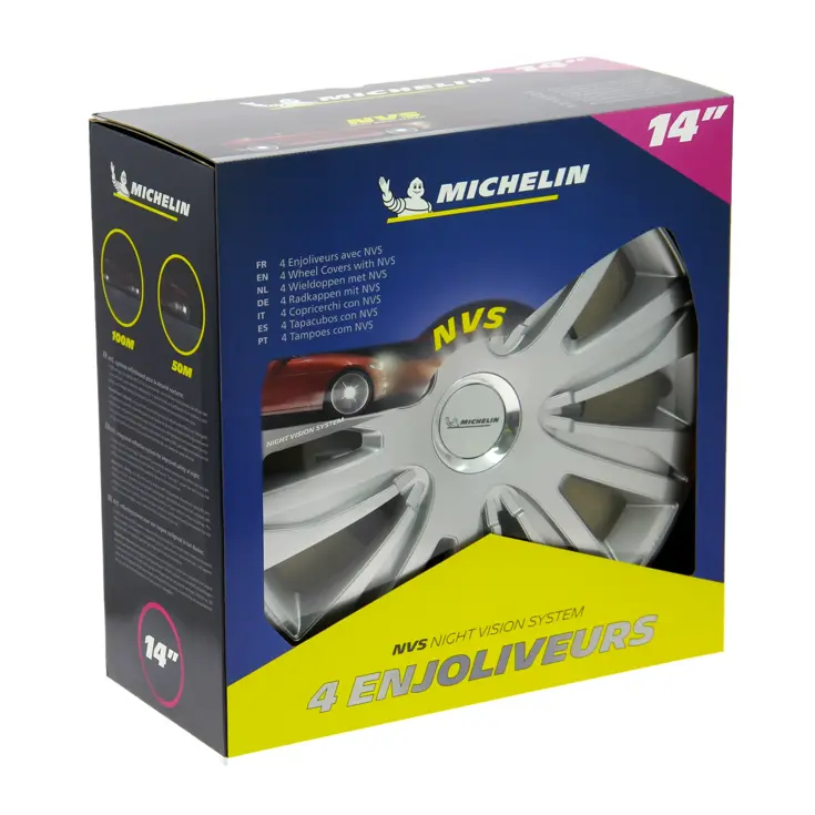 Wieldoppen - 14 inch - chroom - 4 stuks