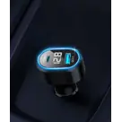 48W Autolader USB-C LED Spanningsmeter 12V