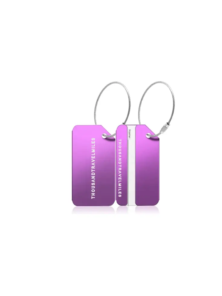 Aluminium Bagagelabel – 2 stuks – Paars