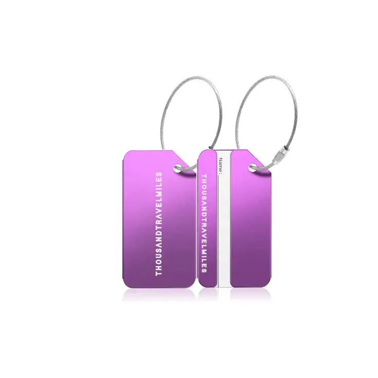 Aluminium Bagagelabel – 2 stuks – Paars