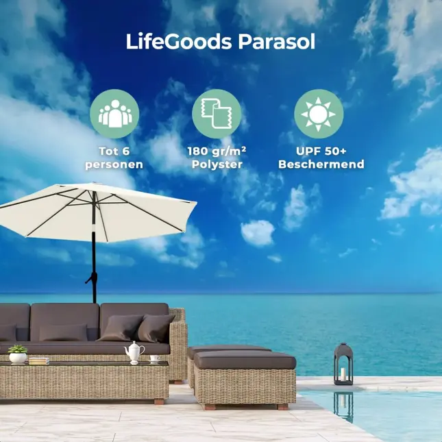 LifeGoods Parasol - 270 cm