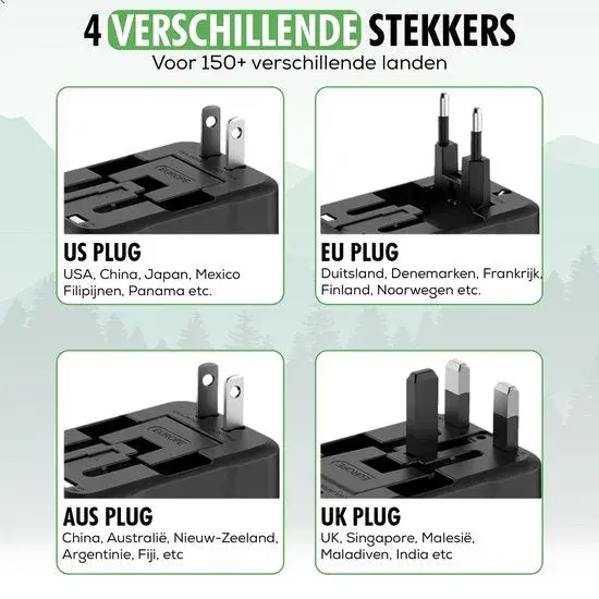 Wereldstekker – Universele Reisadapter met USB