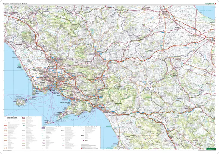 Wegenkaart Campania - Napels  - Amalfikust