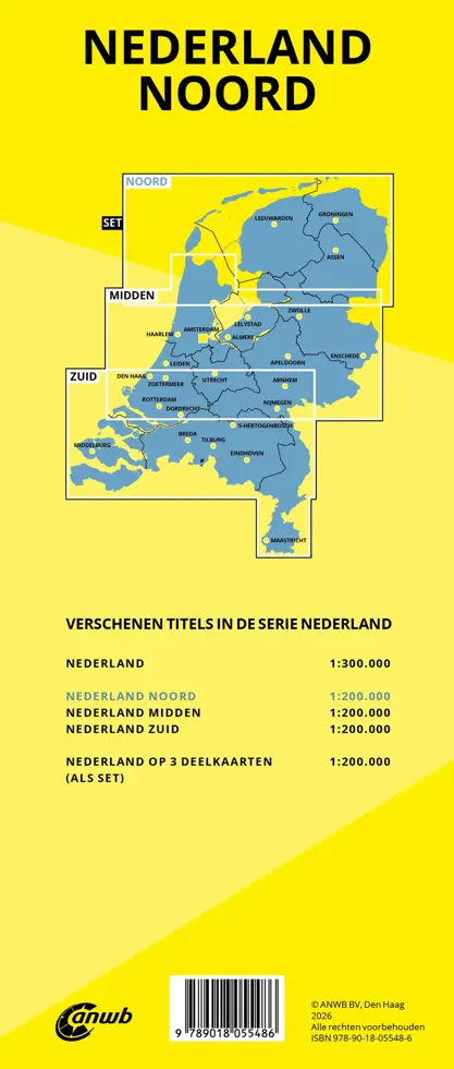 ANWB Wegenkaart Nederland Noord