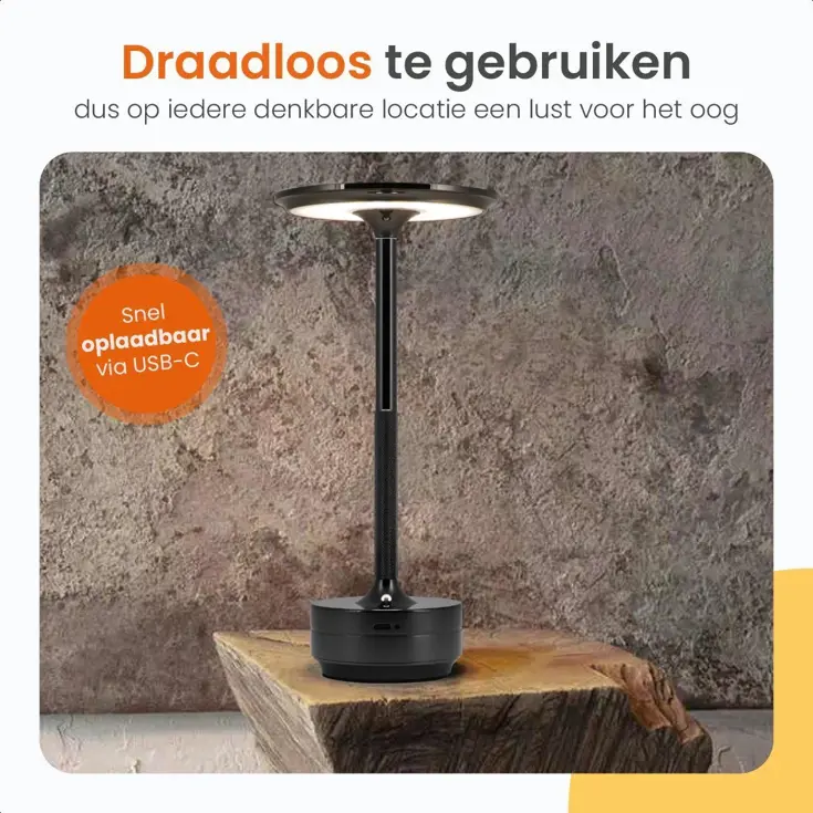 Horizon Tafellamp Oplaadbaar - 27cm - LED