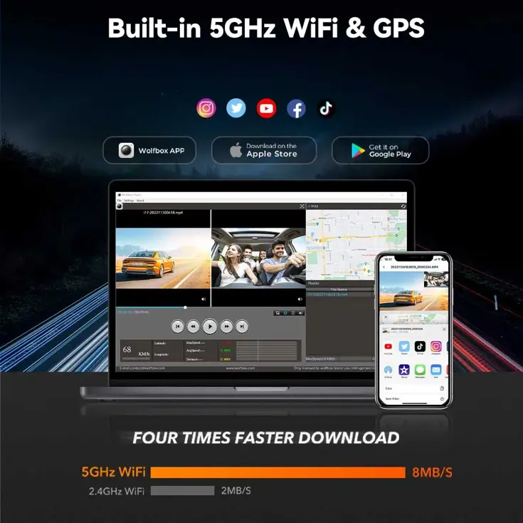 i17 3CH 4K Wifi GPS 64gb dashcam