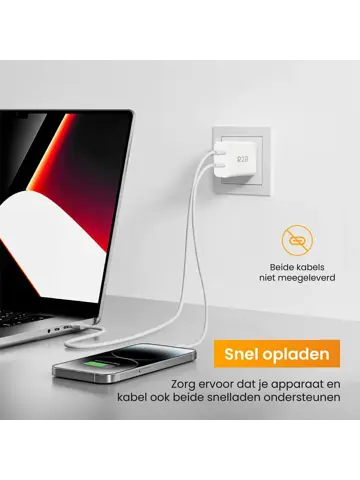 Krachtige 20W USB A & USB C Adapter Wit