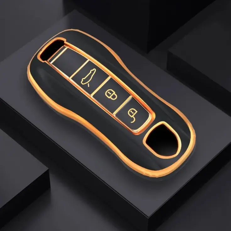 TPU Sleutelhoesje voor Porsche goud B3
