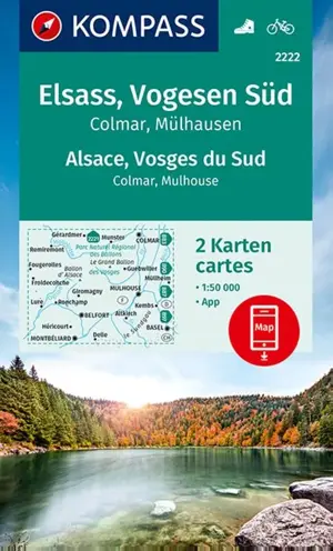 KOMPASS Wandelkaart - Fietskaart 2222 Elsass - Vogesen Süd, Alsace - Vosges du Sud 