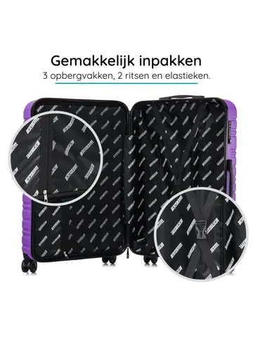 Reiskoffer L ABS 95L met TSA-slot en 360° wielen