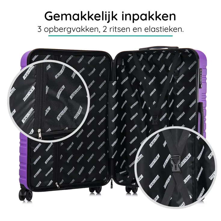 Reiskoffer L ABS 95L met TSA-slot en 360° wielen