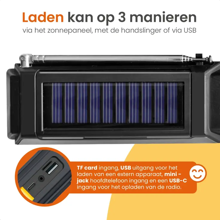 Noodradio - Solar Powerbank 10000mAh - Bluetooth