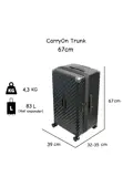 Trunk 67cm harde Middenmaat koffer 83 liter