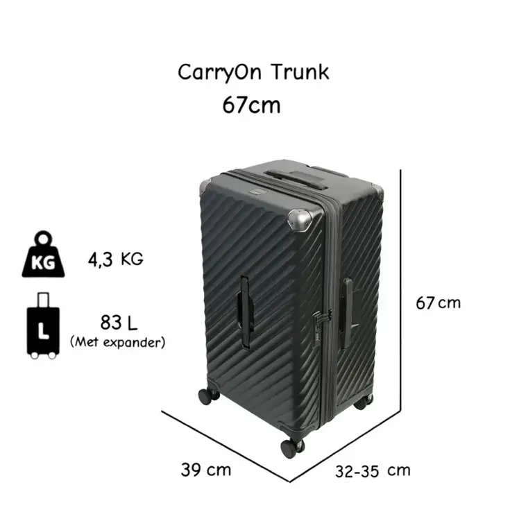 Trunk 67cm harde Middenmaat koffer 83 liter