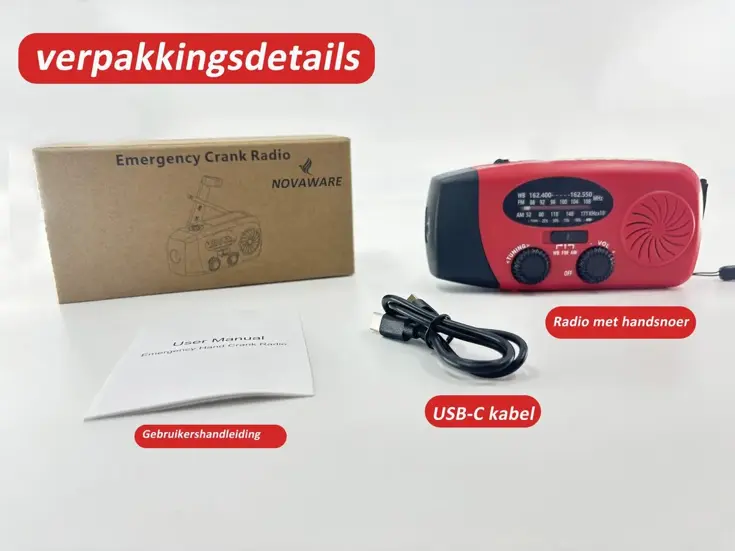 Noodradio Solar Opwindbaar - FM/AM - 5000mAh