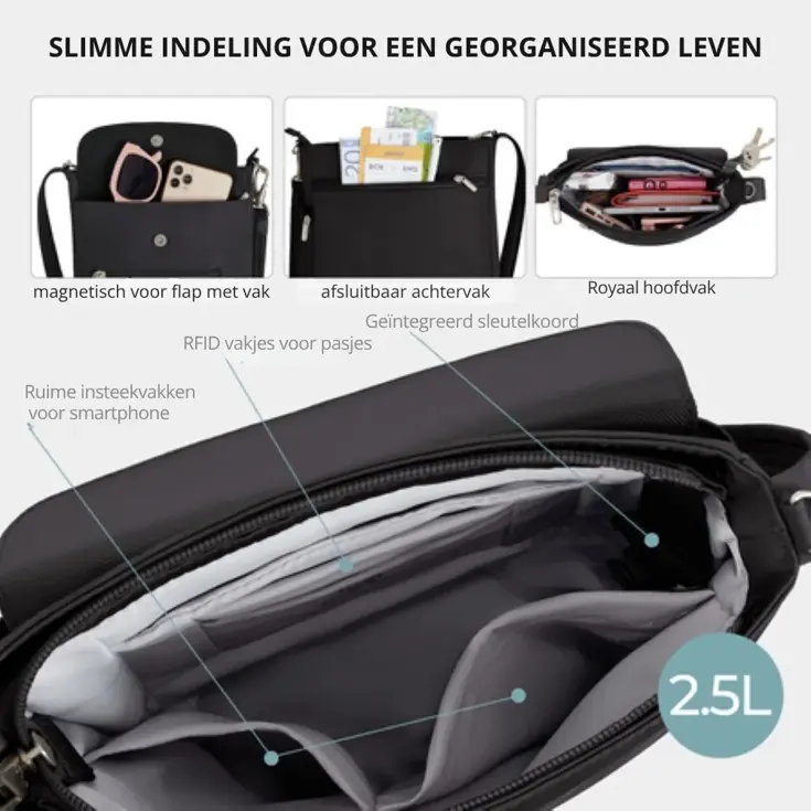 Classic Anti-diefstal Mini Schoudertas