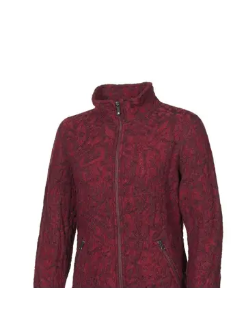 Dames wollen full-zip vest Tuva Jaquard